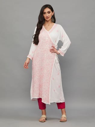 Ethnava Hand Embroidered Angrakha Kurta-2372