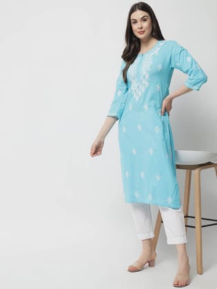 Ethnava Hand Embroidered Chikankari Kurta-2387