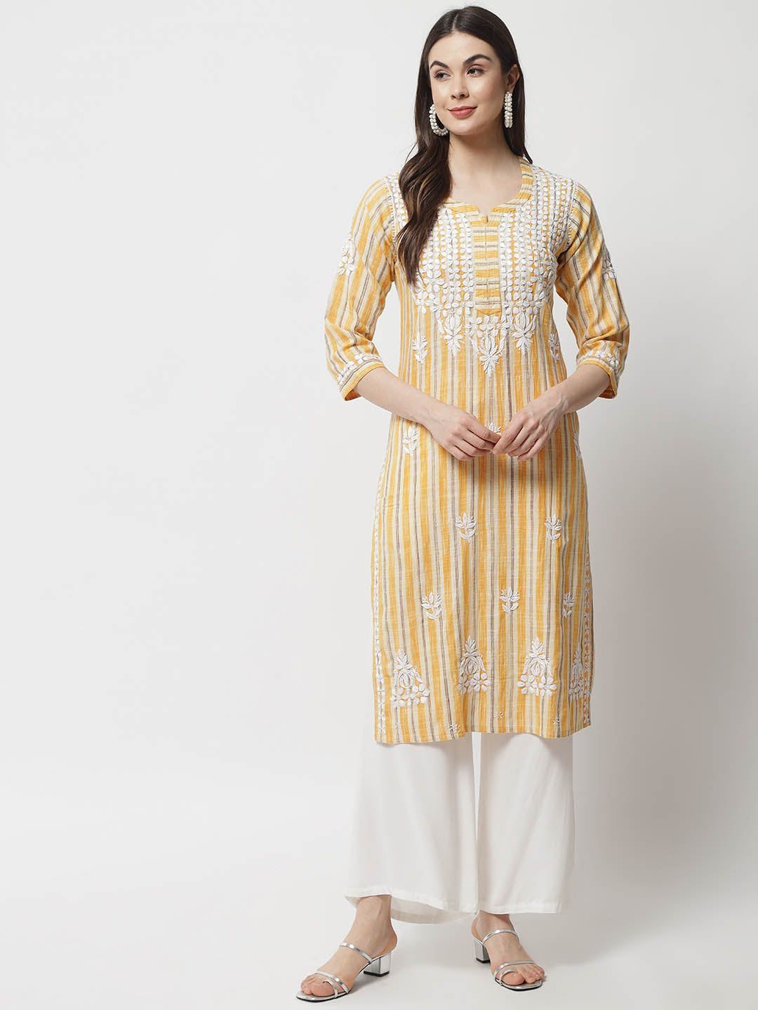 Hand Embroidered Chikankari Kurta-2493