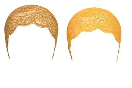 Girls and Womens Hijab Cap Hijab Headband, Under Hijab Scarf Golden and Yellow Naqab Head Scarf (2 pcs)