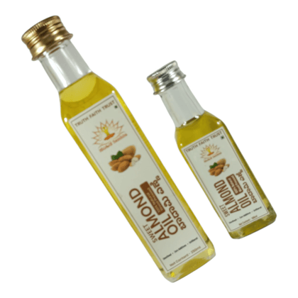 Pure Sweet Almond OIL 100% Natural OIL WOOD PRESSED COLD PRESSED UNFILTERED FOR NATURAL NOURISHMENT OF HAIR AND SOFT AND SHINIER SKIN (100 ML )