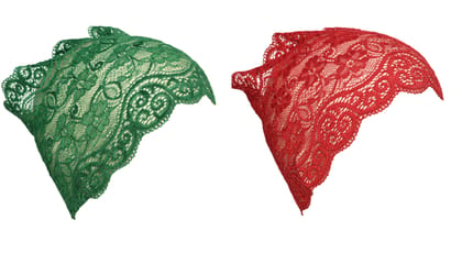 Girls and Womens Hijab Cap Hijab Headband, Under Hijab Scarf Green and Dark Red Naqab Head Scarf (2 pcs)