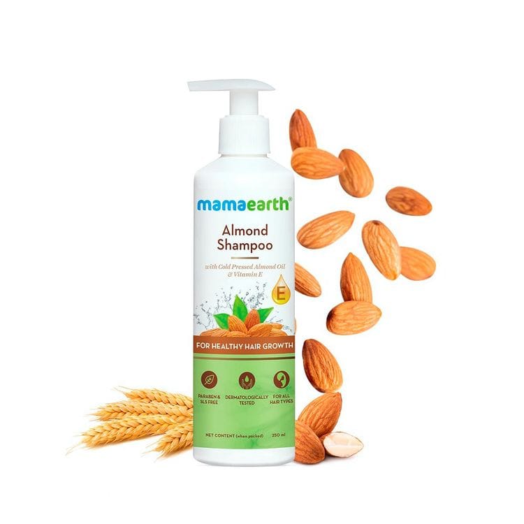 Mamaearth Almond Shampoo With Cold Pressed Almond Oil And Vitamin E (250ml)