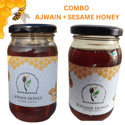 COMBO - AJWAIN HONEY + SESAME HONEY | 500 GRAM EACH