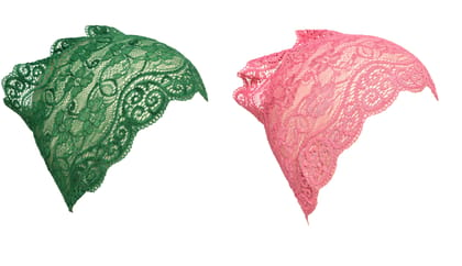 Girls and Womens Hijab Cap Hijab Headband, Under Hijab Scarf Green and Pink Naqab Head Scarf (2 pcs)