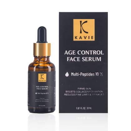 KAVIE Age Control Face Serum With Multi-Peptides 10% | Reduces Fine Lines & Wrinkles | Improve Skin Texture | Get Younger Looking Skin-Men & Women