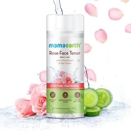 Mamaearth Rose Face Toner with Witch Hazel & Rose Water for Pore Tightening – 200ml