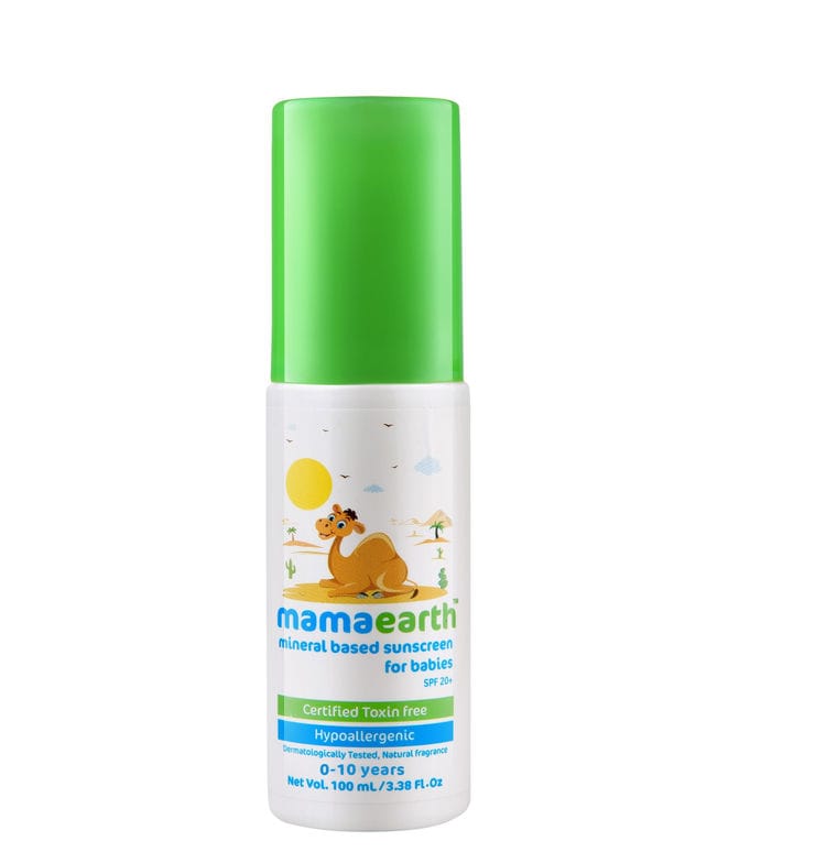 Mamaearth Mineral Based Sunscreen for Babies Certified Toxin Free SPF 20+ (100g)