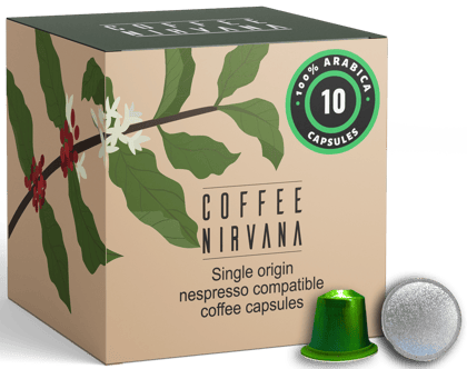 Coffee Nirvana, 100% Arabica,, Box of 10, Nespresso Compatible Aluminum Capsules