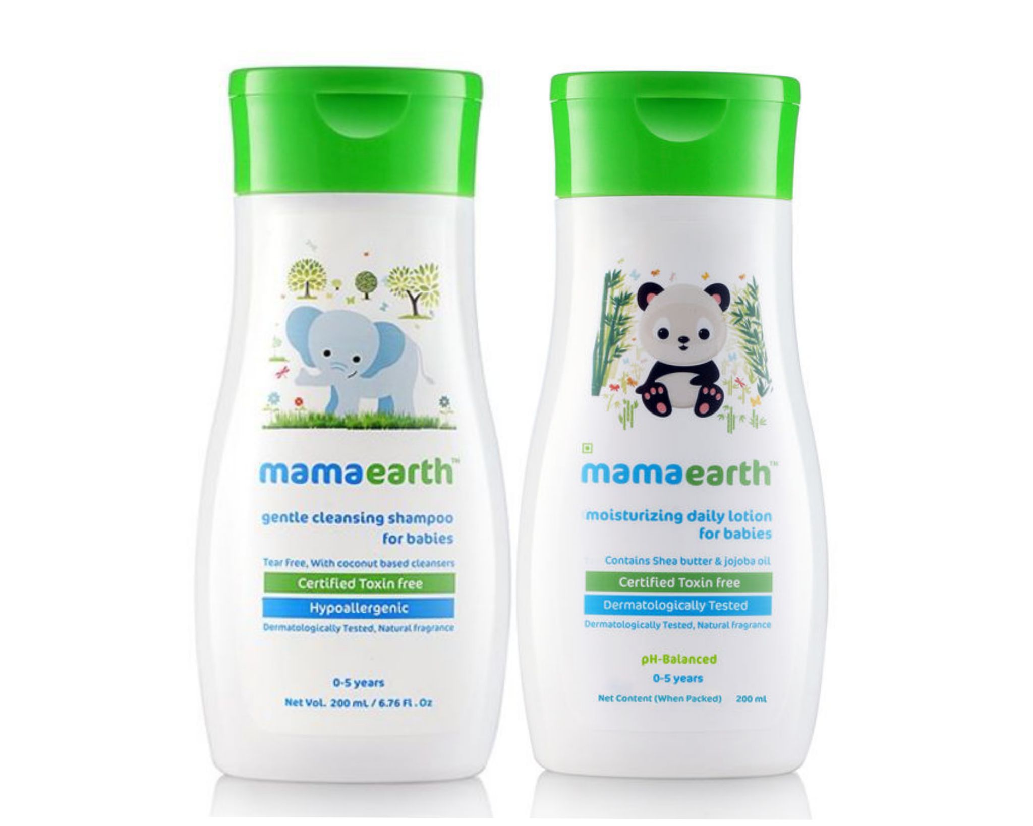 Mamaearth Gentle Cleansing Shampoo For Babies (200ml) +Mamaearth Moisturizing Daily lotion for Babies (200ml) Pack of 2