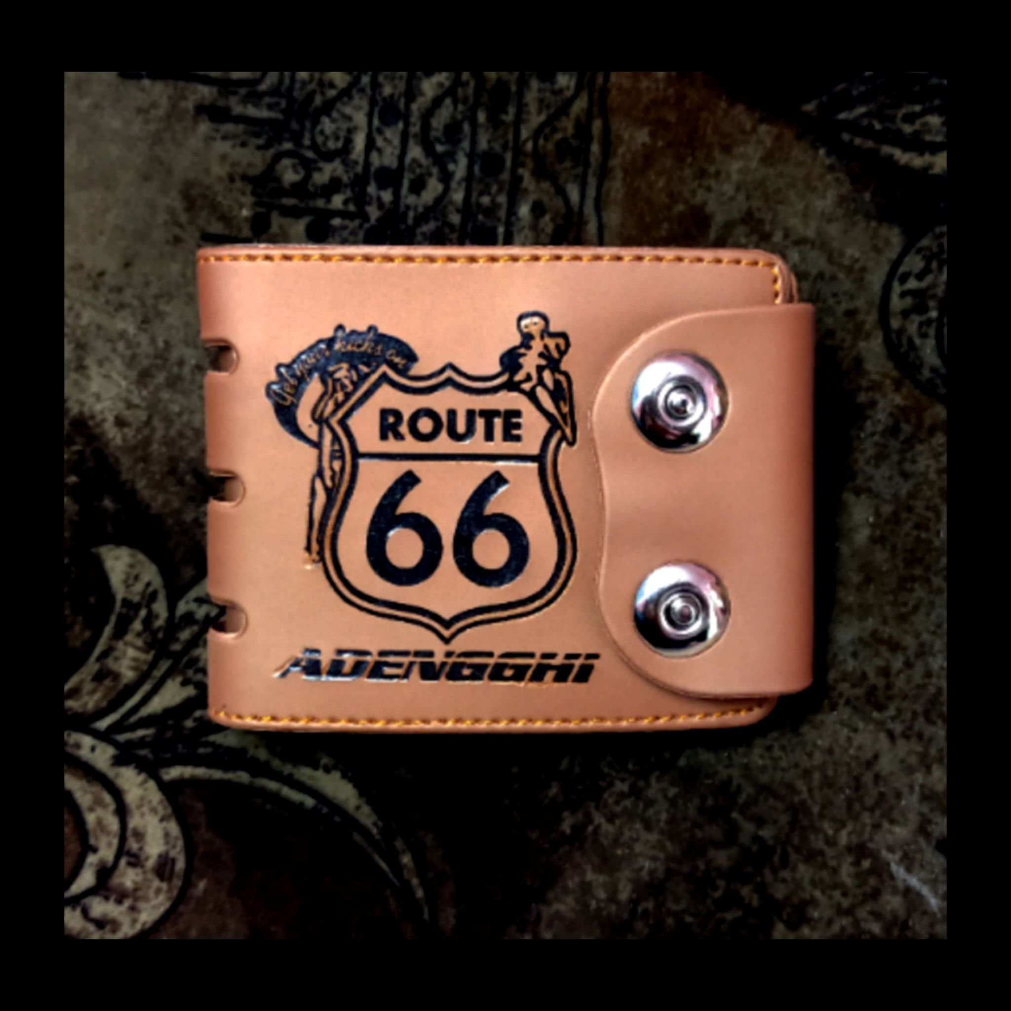 Wassxler Wallet Route 66 Brown Printed Magnetic Wallet (Pack of 1)