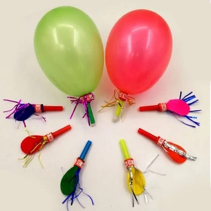 Crazy Sutra Balloon Whistles Fun Whistles Party Horns for Party & Celebrations (Pack of 50pc, Multicolor)