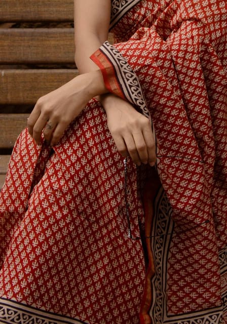 Sitara - Maitrayee Kerala cotton saree with Kantha work