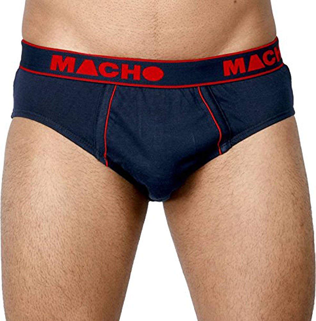 Macho Smart Cut Mens Cotton Brief Multicolor, Pack of 3