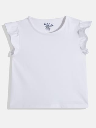 Girls White Frill Tops