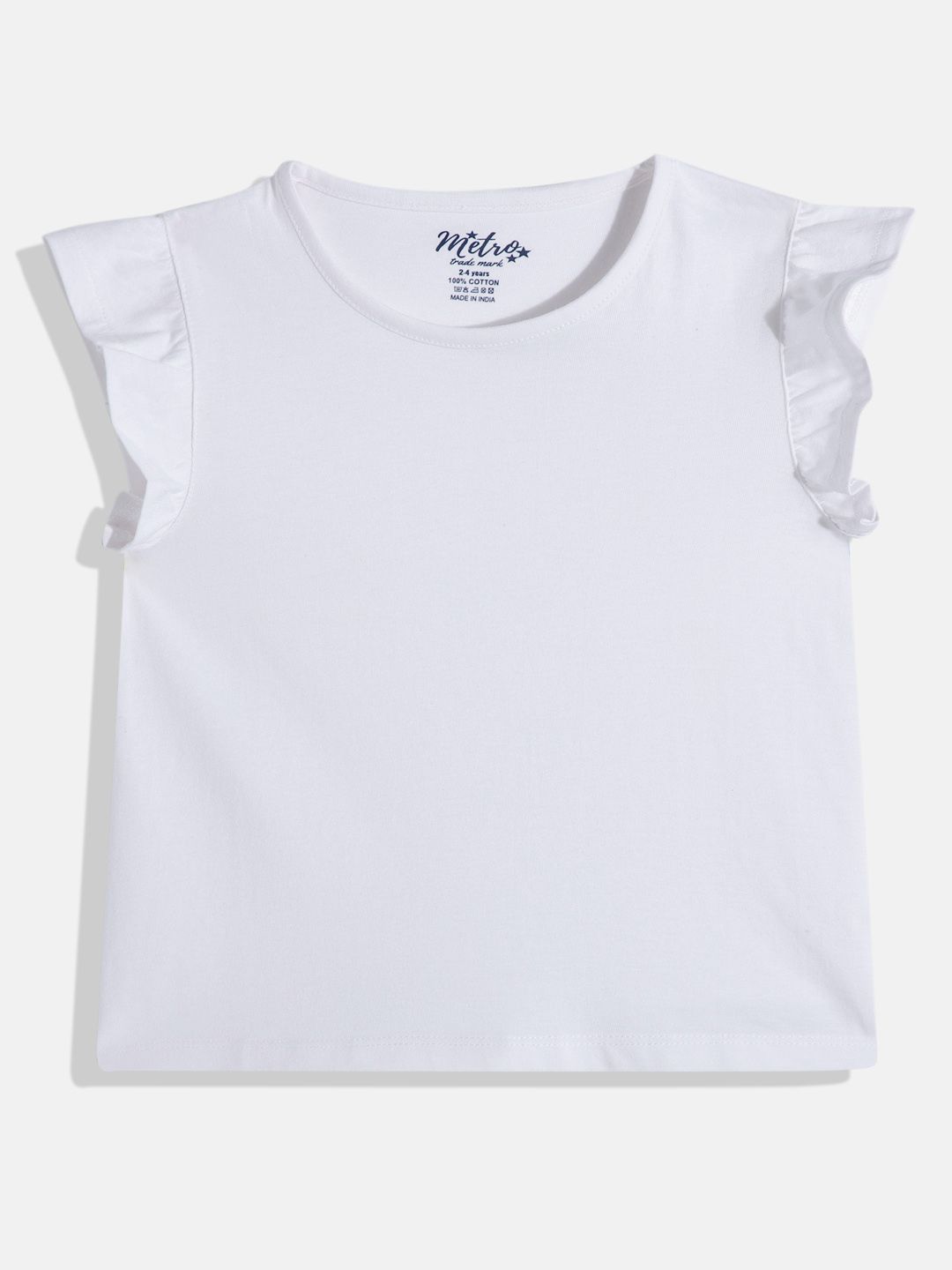 Girls White Frill Tops