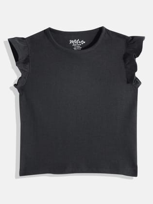 Girls Black Frill Tops