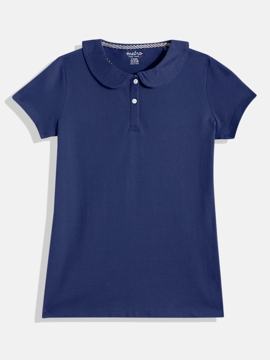 Girls Navy Blue Polo T-shirt