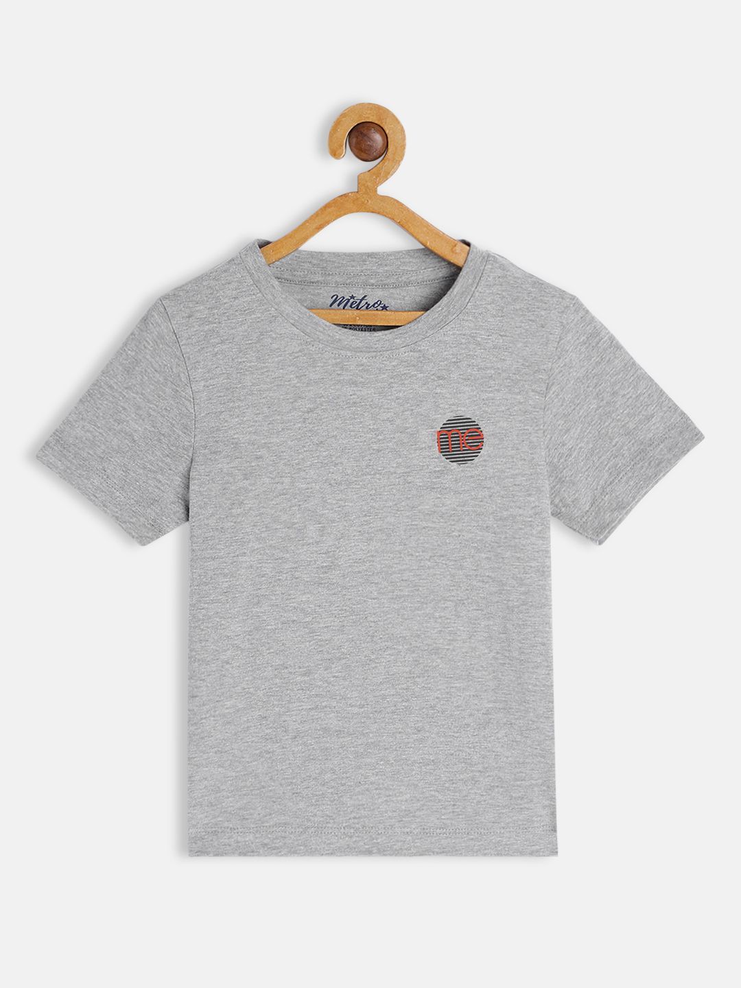 Boys Grey Printed Crew Neck T-shirt-03