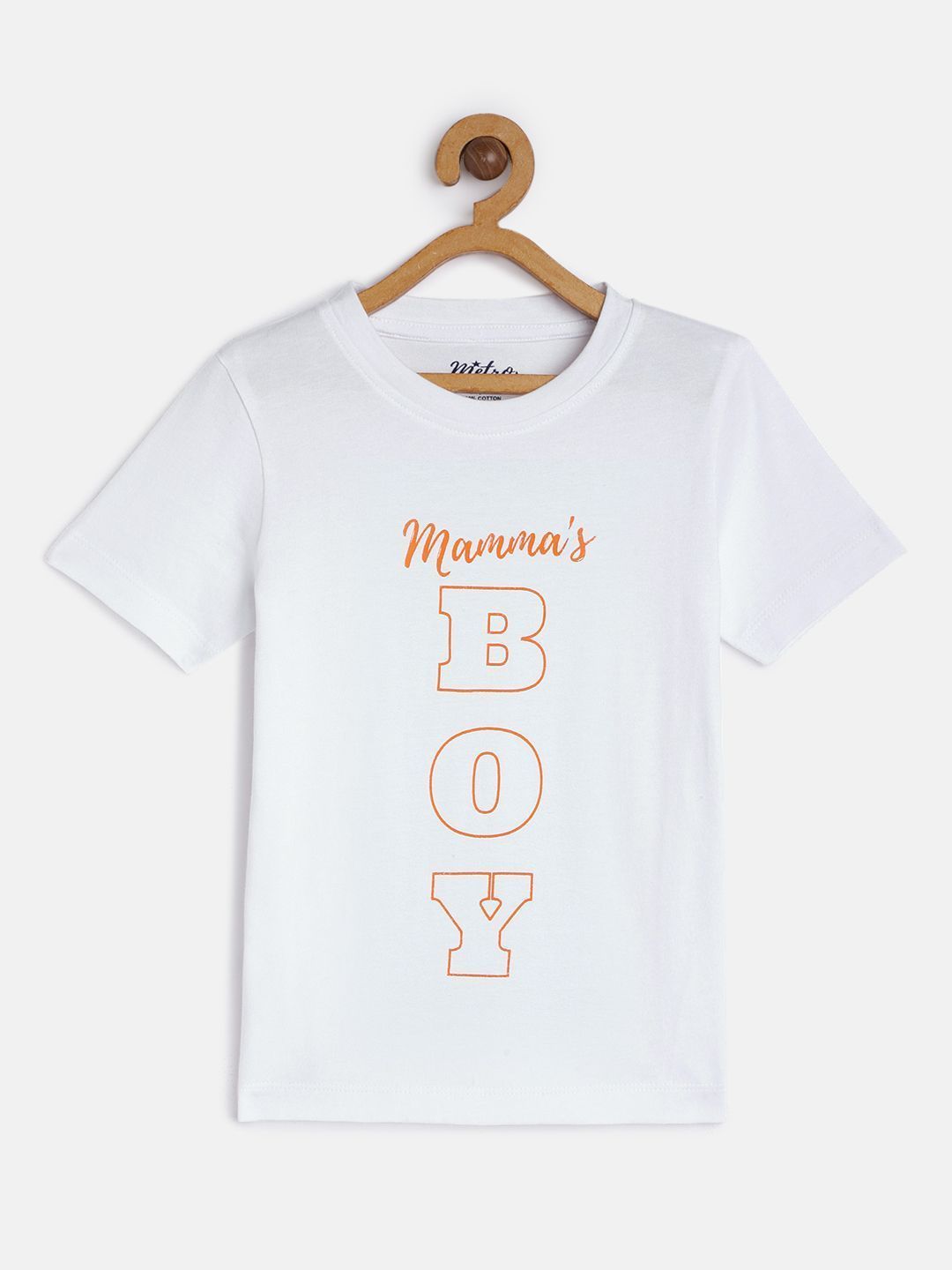 Boys White Printed Crew Neck T-shirt-12