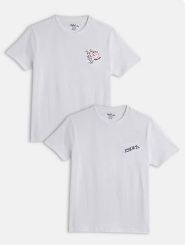 Boys White Pack of 2 Printed T-shirt