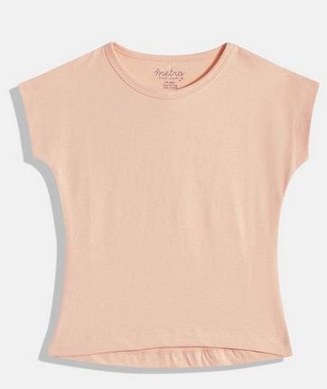 Girls Coral Solid Crop Top