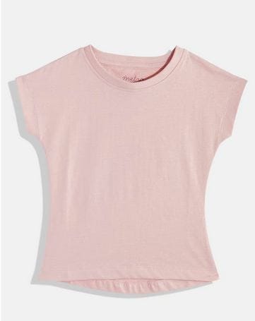 Girls Peach Solid Crop Top