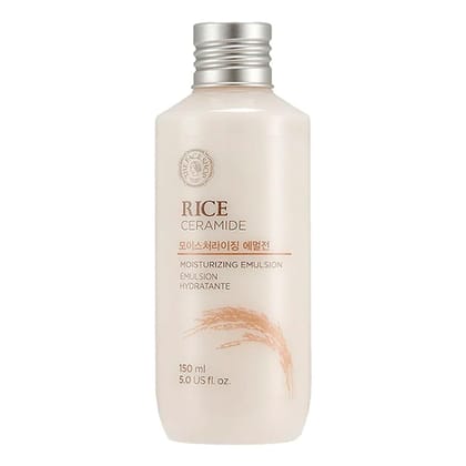 The Face Shop Rice&Ceramide Moisturizing Emulsion With Rice Extracts|Light Weight Emulsion|Locks Moisture For 12 Hours,For Soft And Glowing Skin |Korean Beauty Products For All Skin,150Ml,Liquid