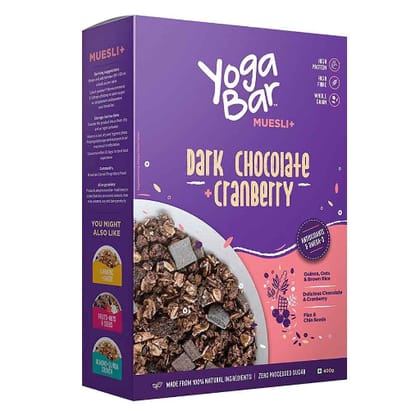 Yoga Bar Muesli - Dark Chocolate & Cranberry, Healthy, Rich In