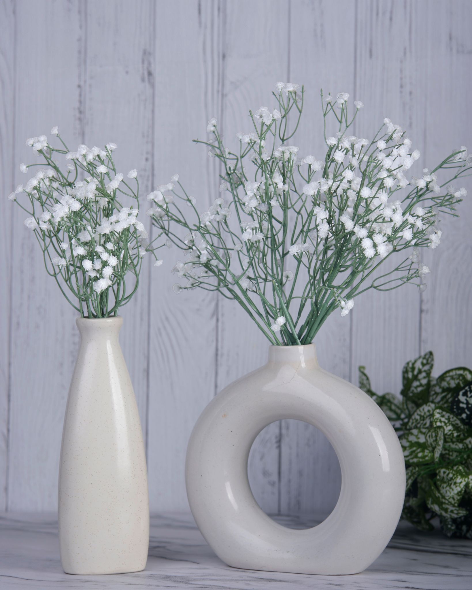 OVG Artificial Flowers Babys Breath, Gypsophila Flowers Sticks, (Pack of 5 Pcs) 60cm Fabric and Plastic (Without Vase) for Home Decor, Decoration Items