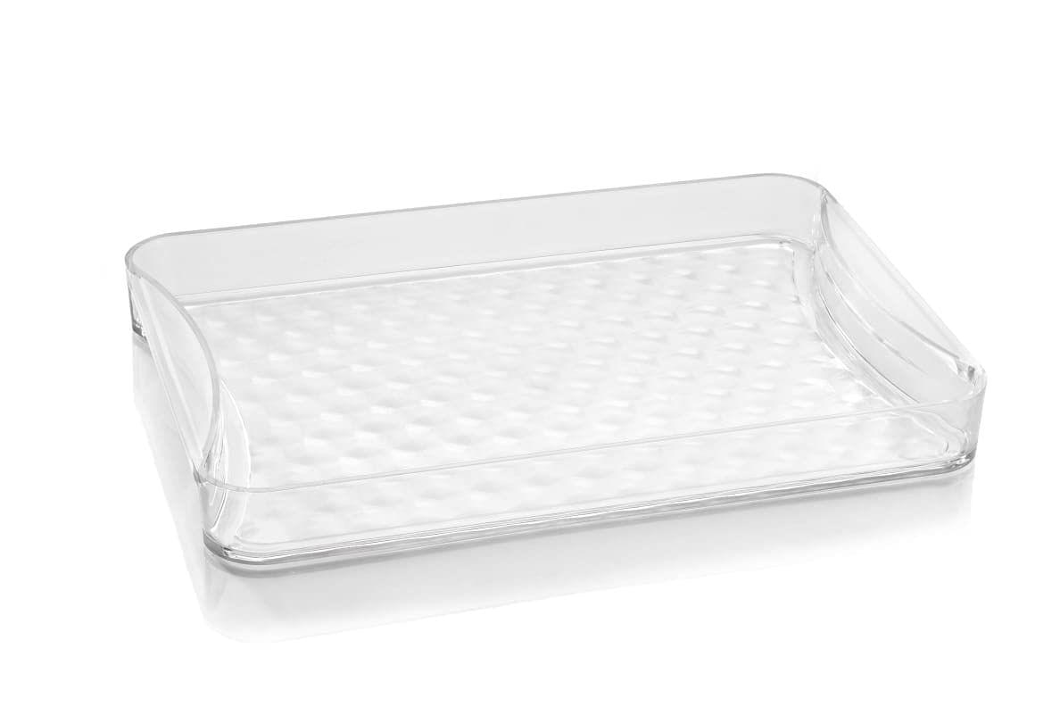 HAPPI Multipurpose Unbreakable Plastic Diamond Design Glass Serving Tray for Kitchen, Glass Tray for Glass Set, Kitchen Dining Serving Plate (10���7 Inch - Pack of 1)