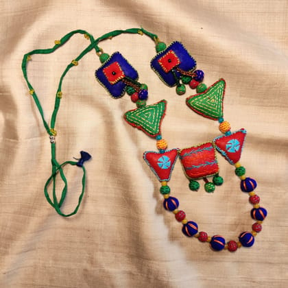 Triangle Square Kantha Neckpiece