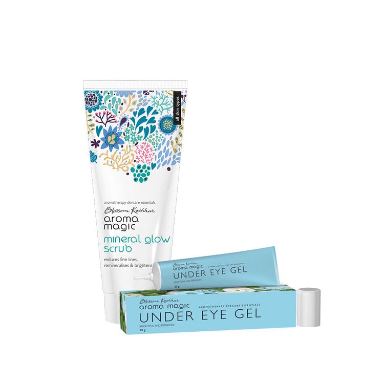 Aroma Magic Mineral Glow Scrub (100 gm) & Under Eye Gel Combo (20 gm) Pack of 2