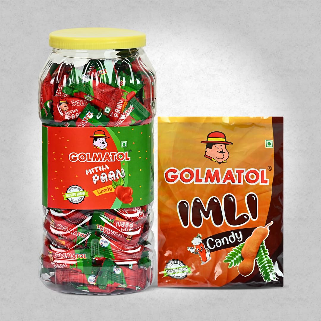 Golmatol Mitha Paan and Imli Candy Combo - 945g (170/100 Pieces)