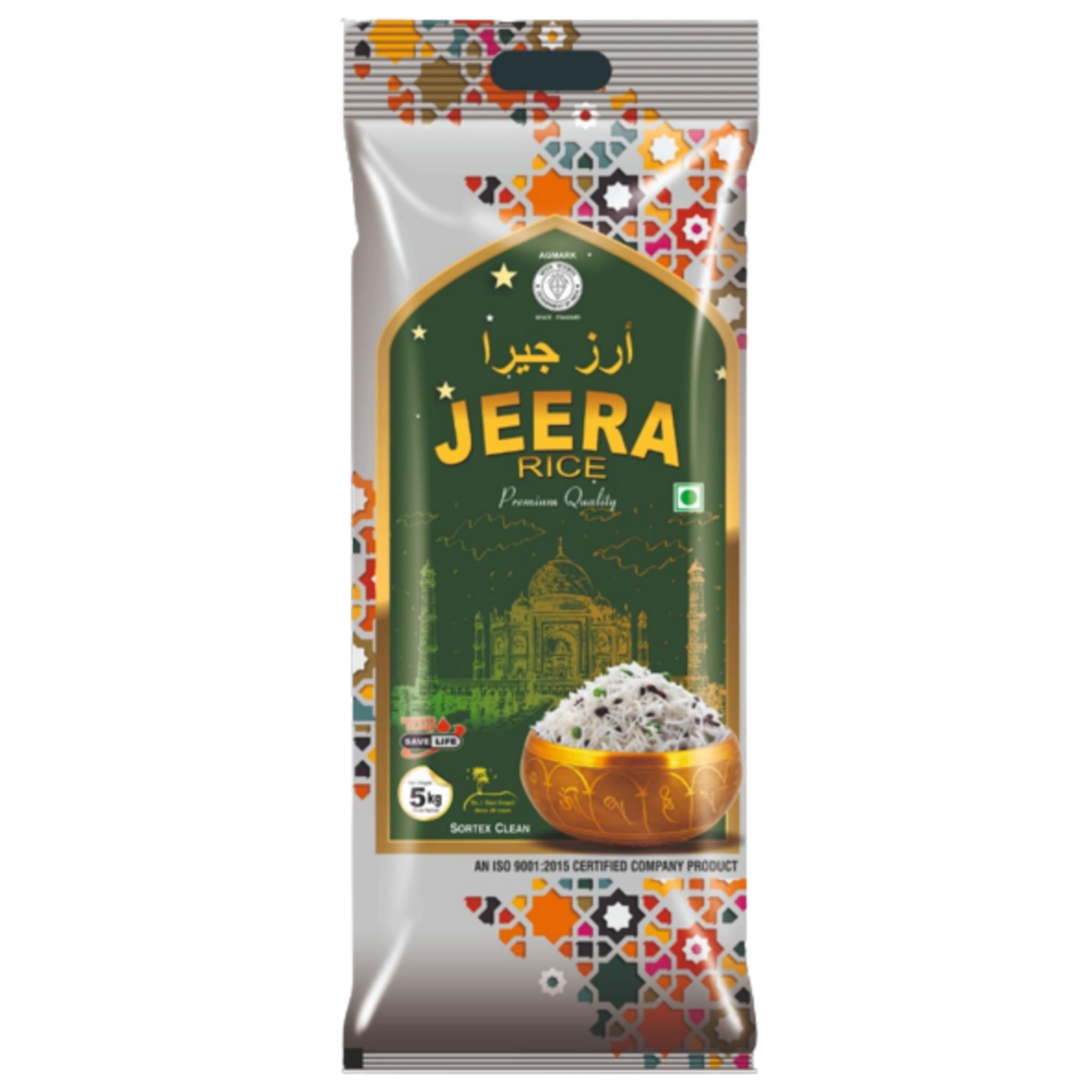 STEAM JEERA RICE (5KG) , TAJMAHAL +F(FORTIFIED WITH 9 VITAMINS & MINERALS)