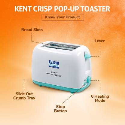 KENT Crisp Pop Up 750 W Pop Up Toaster  (Blue)