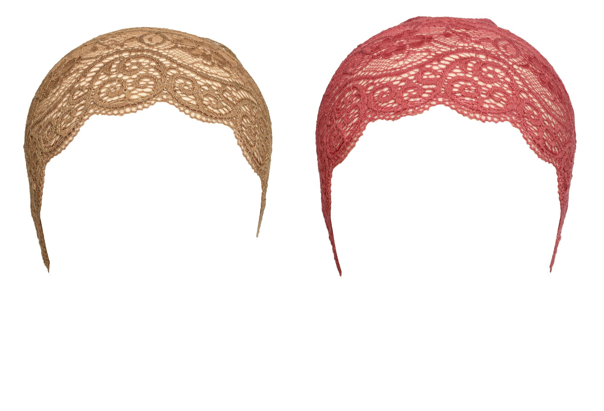 Girls and Womens Hijab Cap Hijab Headband, Under Hijab Scarf Light Brown and Light Maroon Naqab Head Scarf (2 pcs)