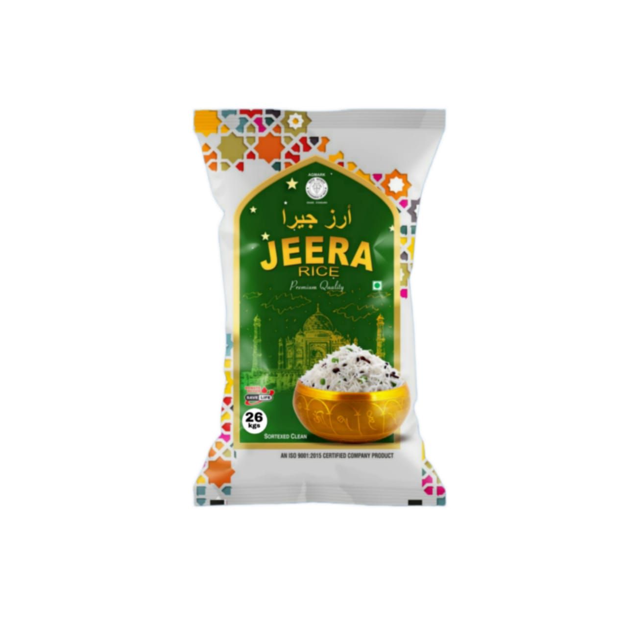 STEAM JEERA RICE (26KG), TAJMAHAL +F(FORTIFIED WITH 9 ADDED VITAMINS & MINERALS)