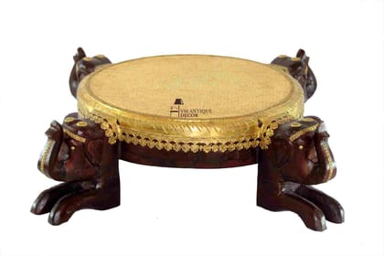 Beautiful Elephant Hand Brass Bajot Table For Home Decor