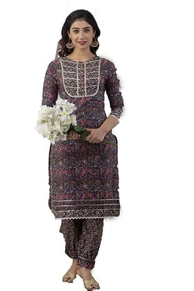 KASHVI Creation Women's Cotton Floral Printed Anarkali Maternity Feeding Kurti-MultiColor