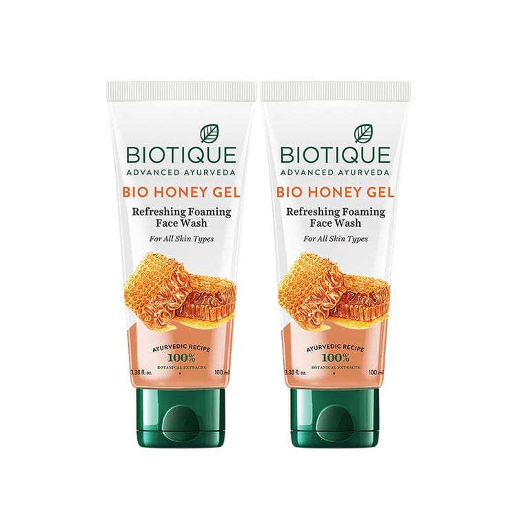 Biotique Bio Honey Gel Refreshing Foaming Face Wash (100 ml each) - Pack Of 2