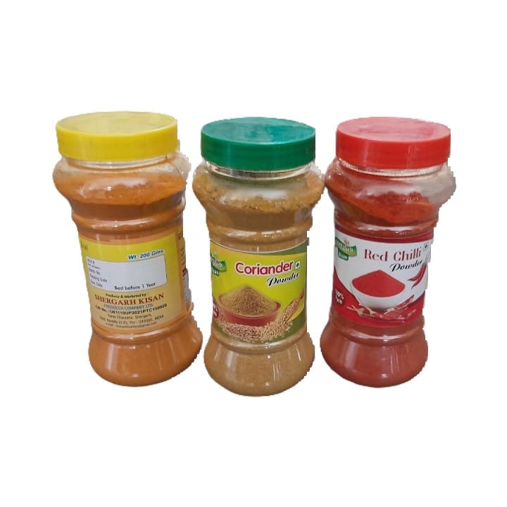 Natural Turmeric, Red Chilli & Coriander Powder (Combo Pack)