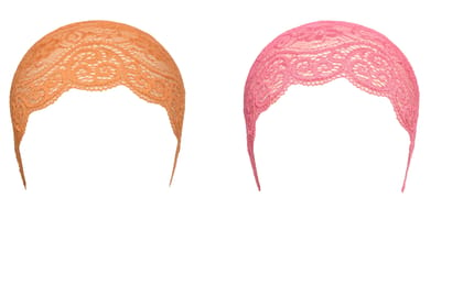 Girls and Womens Hijab Cap Hijab Headband, Under Hijab Scarf Orange and Pink Naqab Head Scarf (2 pcs)