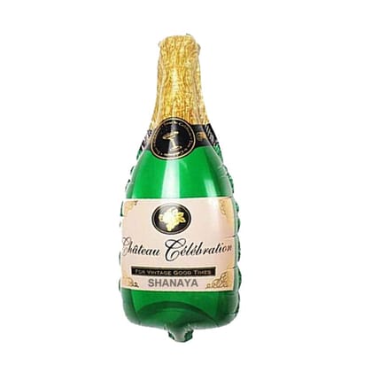 SHANAYA 2Pcs Green Champagne Bottle Balloons For Party Birthday Wedding Baby Shower Engagement Indoor Outdoor Occasions Party Decoration Supplies 39Inchs