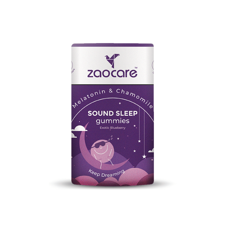 Zaocare Sound Sleep Gummies With Melatonin & Chamomile | For Deep Sleep, Stress Relief & Relaxation | Non habit Forming| No addiction| No side effects | 30 Gummies (1 Gummy Per Serving)