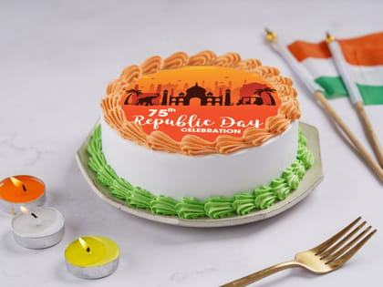 Indian Flag Photo Cake Customised | Gurgaon Bakers