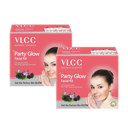 VLCC Party Glow Single Facial Kit( 60 gm each) Pack of 2