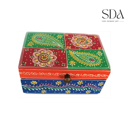 SHRI DEWANI ART Wooden Hand Painted Jeweller Box And Accessories Box / Wooden Box / Showpiece Box