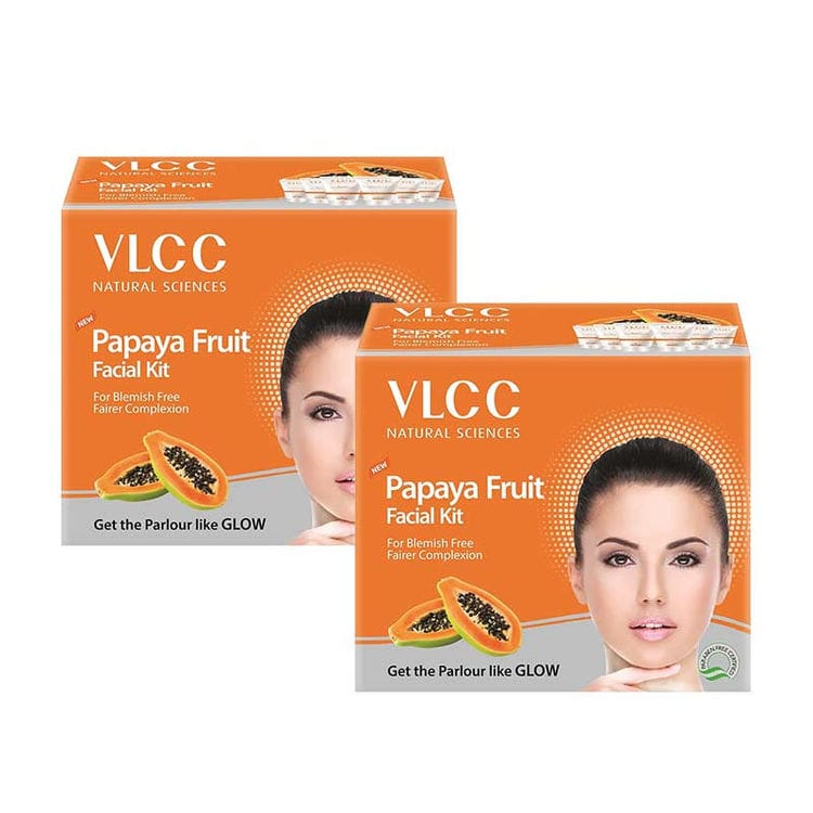 VLCC Papaya Fruit Single Facial Kit (60 gm each) Pack of 2