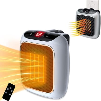 Indoor 800W Portable Heater - Plug In Wall Electric Mini Desktop Retro Electric Heater